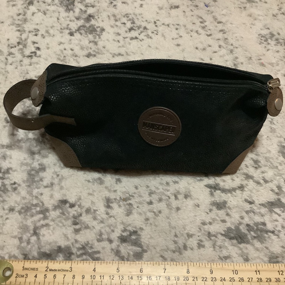 Manscaped The Shed Black Brown Mens Toiletry Travel Storage Bag H2O Resistant